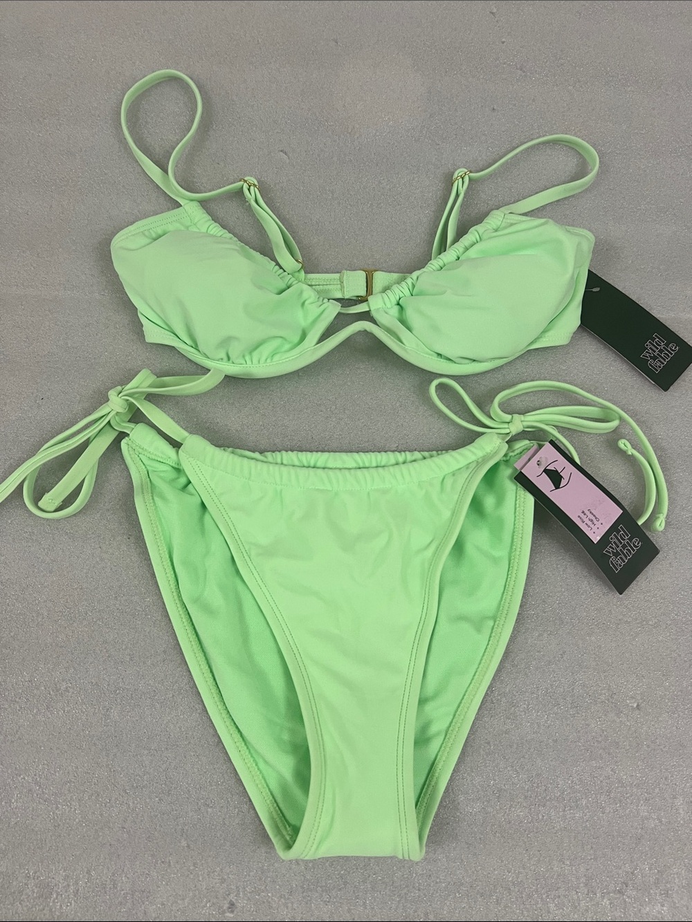 Wild Fable Mint Green Bikini Top & Bottoms Set Size XS